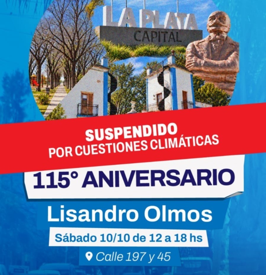 Se suspendieron los festejos por el 115° aniversario de Lisandro Olmos